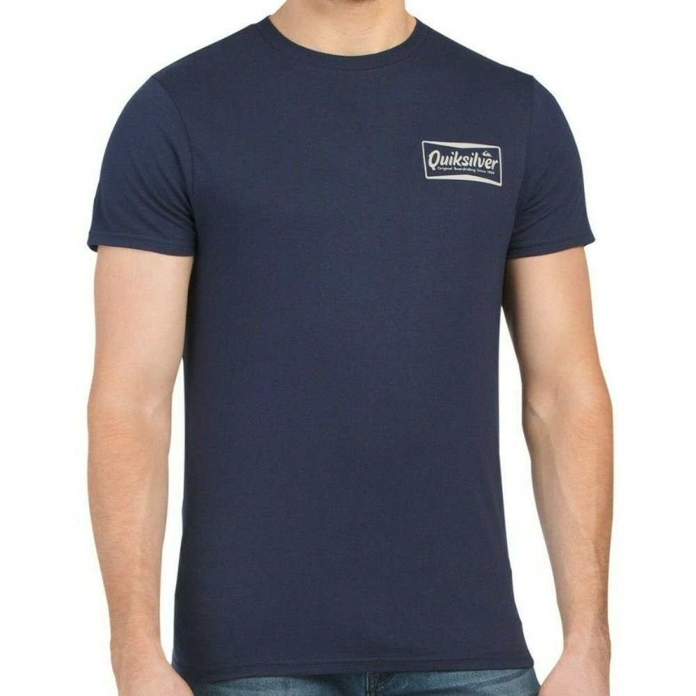 NWT QUIKSILVER MENS NAVY O-NECK T-SHIRT SIZE S M L